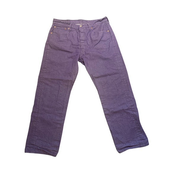 Levis 501 Purple Jeans Mens W36 L30 *32x27* Button Fly Straight Leg Denim Pants - Picture 1 of 12